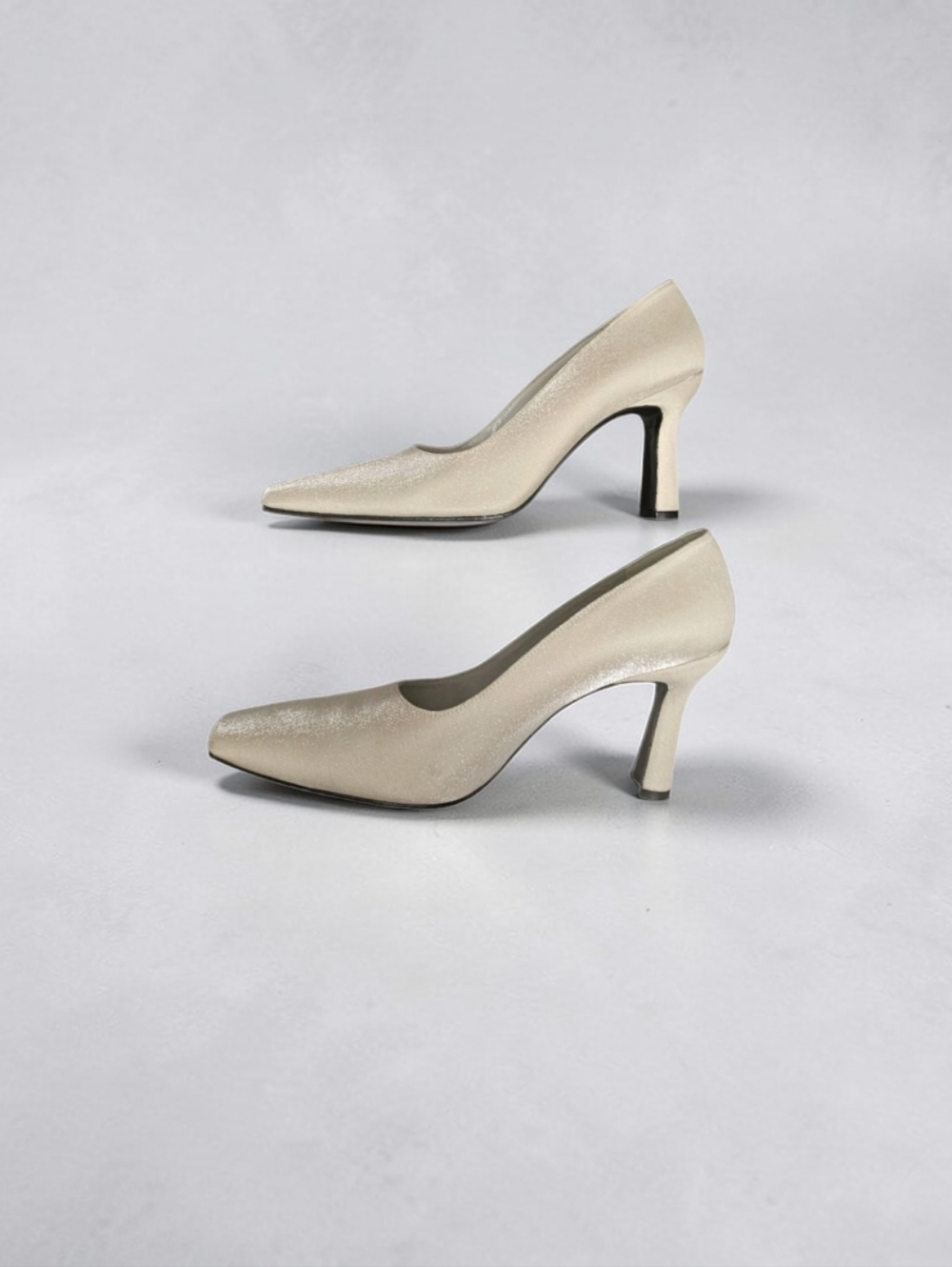 Stuart Weitzman Shimmer Champagne Womens 3" Heels -Size 8C  Satin High Heels